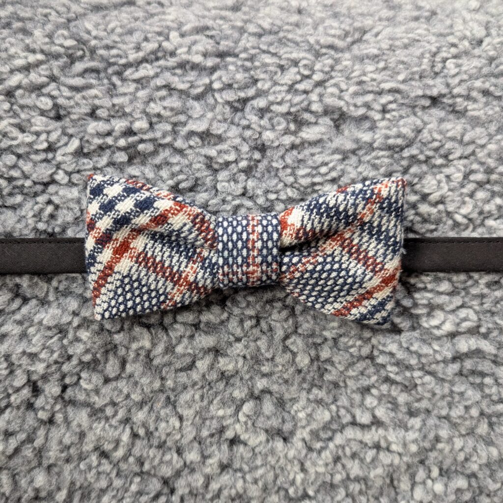 Klassisk blå, röd rutig, tweed fluga